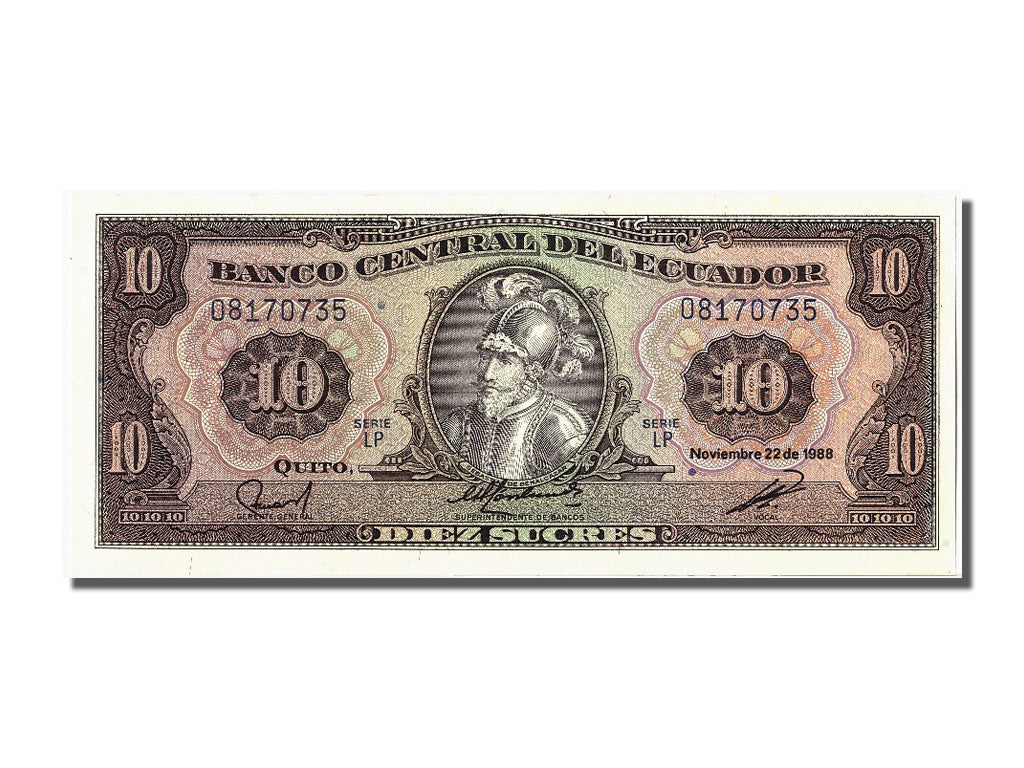 Banknote, Ecuador, 10 Sucres, 1988, 1988-11-22, UNC(65-70)