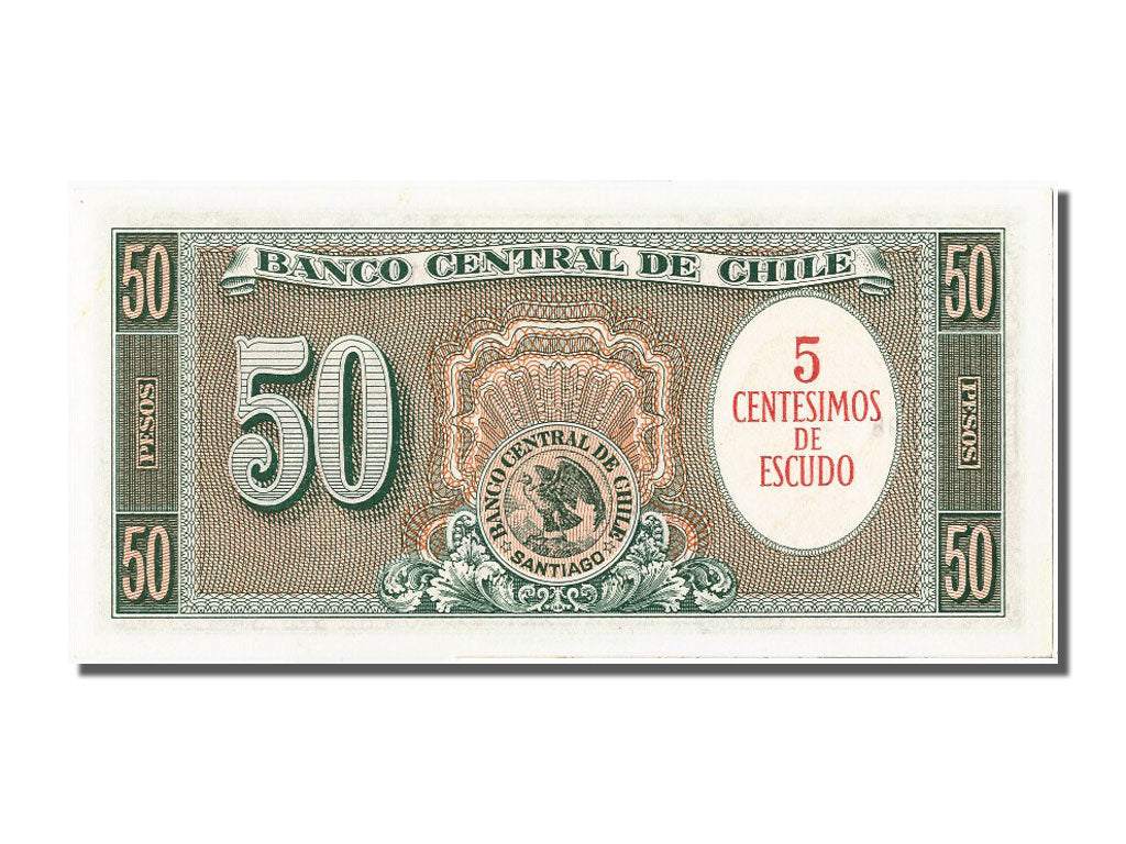 Banknot, Chile, 5 Centesimos on 50 Pesos, UNC(65-70)