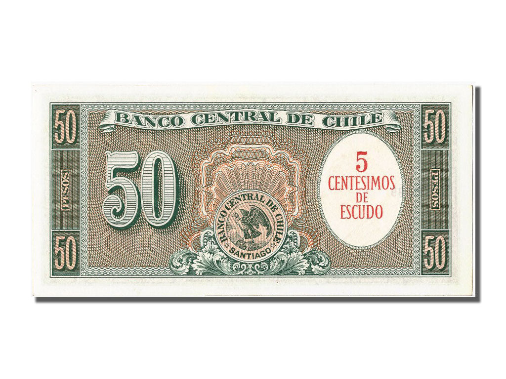 Geldschein, Chile, 5 Centesimos on 50 Pesos, UNZ