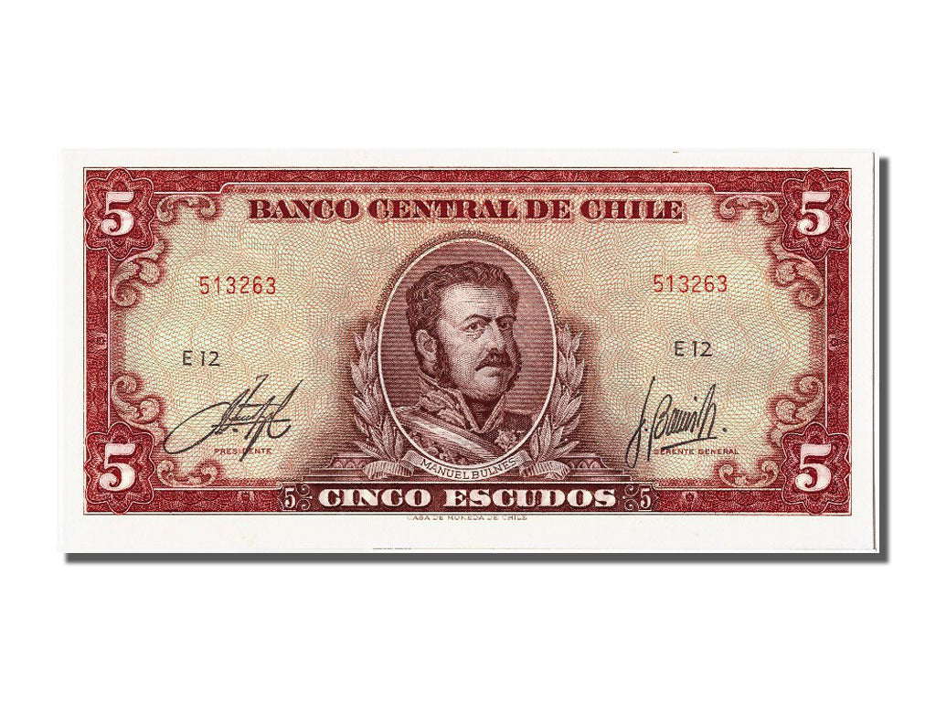 Chili, 5 Escudos type Bulnes