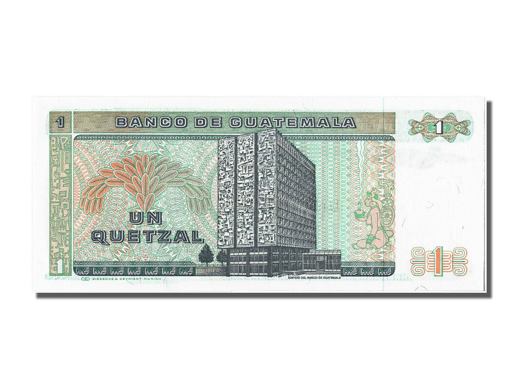 Banknote, Guatemala, 1 Quetzal, 1989, 1989-01-04, UNC(65-70)