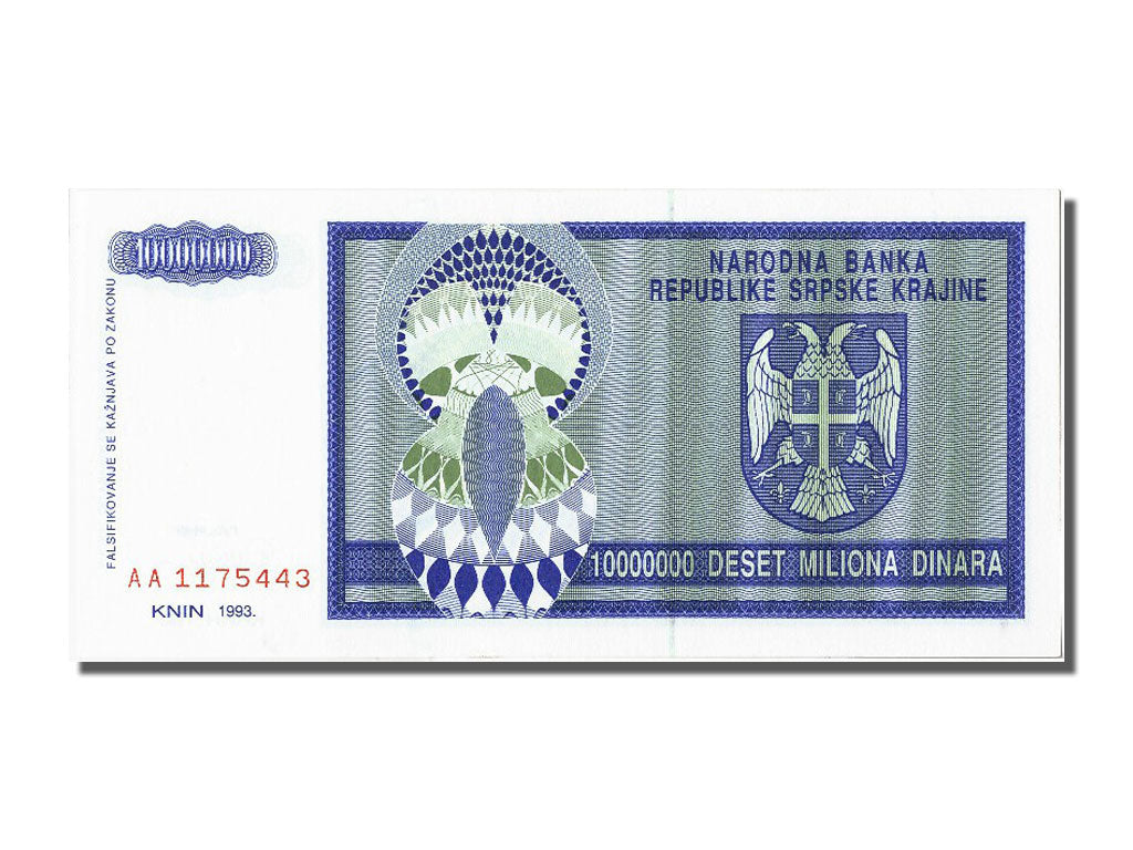 Banknote, Bosnia - Herzegovina, 10 Million Dinara, 1993, UNC(65-70)