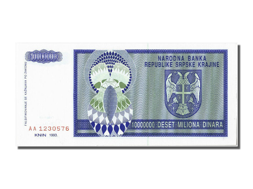 Banknote, Bosnia - Herzegovina, 10 Million Dinara, 1993, UNC(65-70)