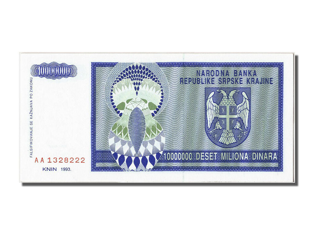 Banknote, Bosnia - Herzegovina, 10 Million Dinara, 1993, UNC(65-70)