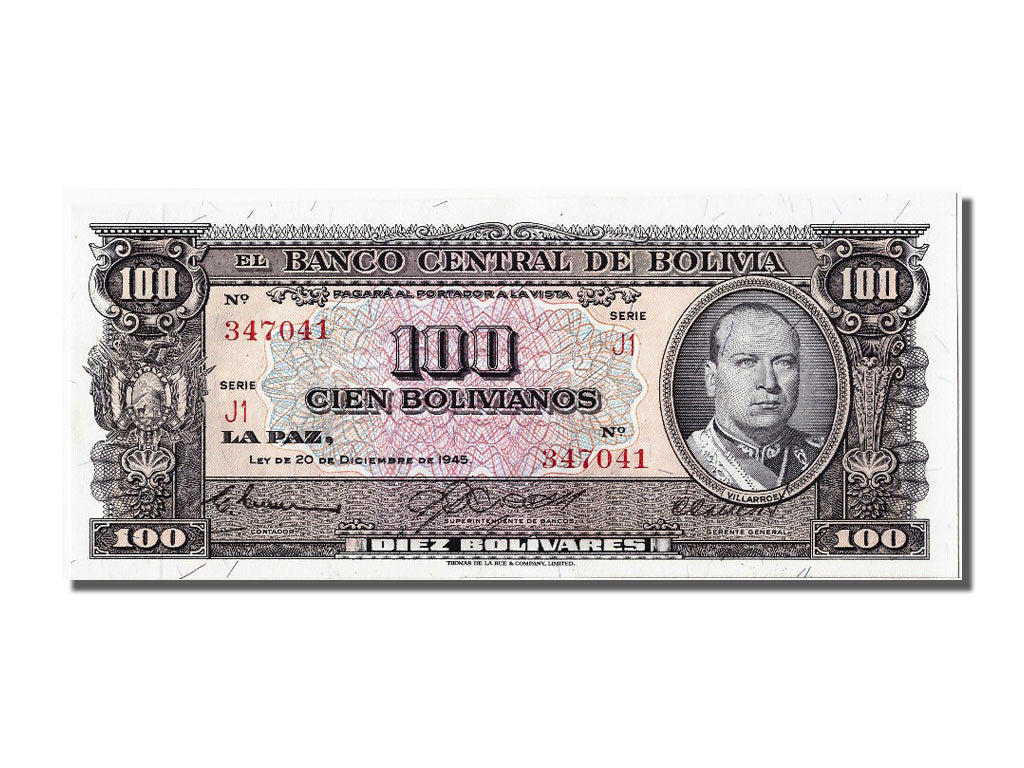 Billete, 100 Bolivianos, 1945, Bolivia, 1945-12-20, UNC