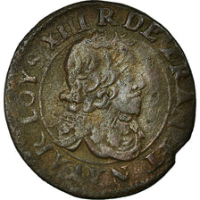 Monnaie, France, Louis XIII, Double tournois, buste laurée et drapé, Double