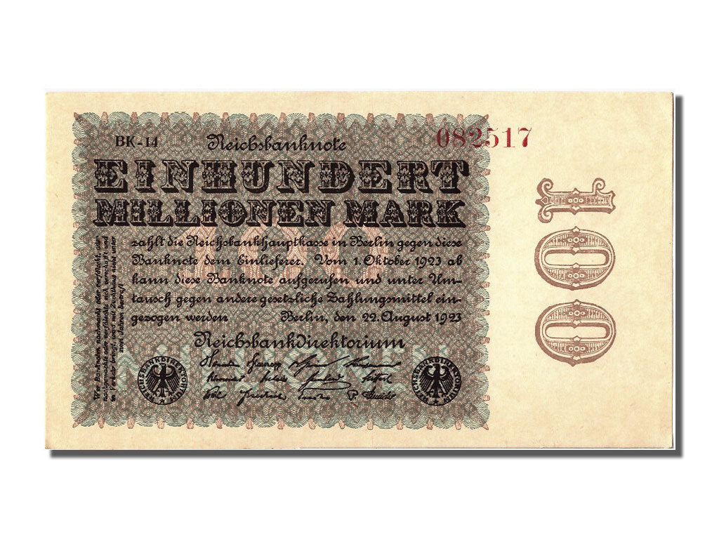 Banknote, Germany, 100 Millionen Mark, 1923, 1923-08-22, UNC(63)