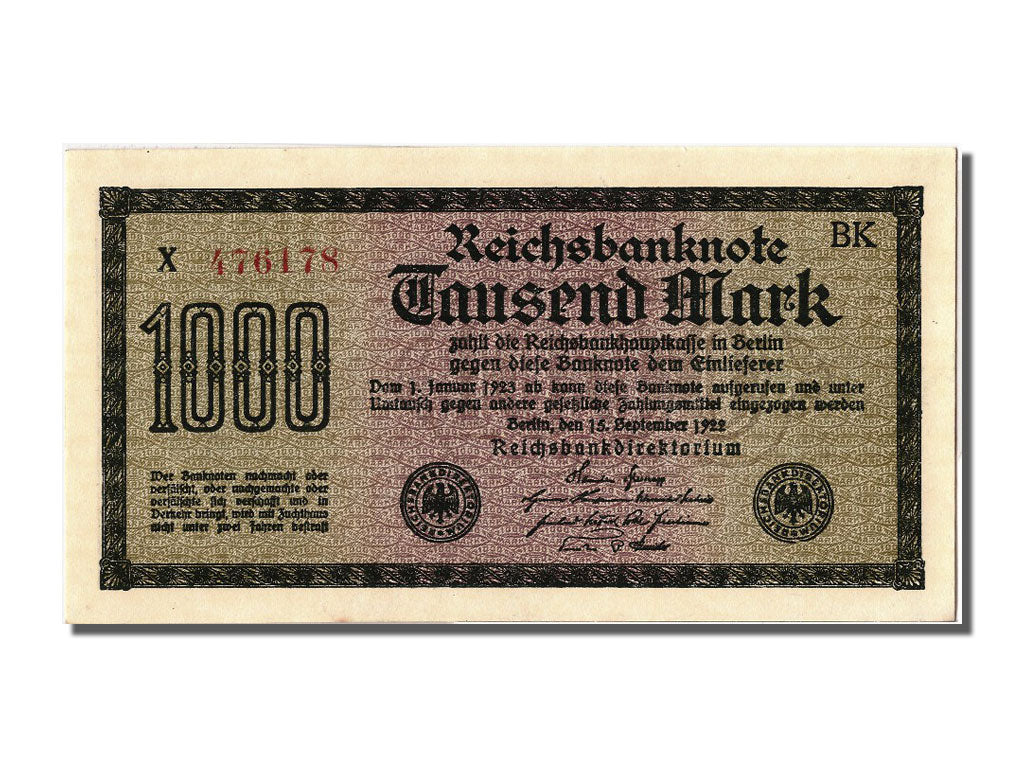Banknote, Germany, 1000 Mark, 1922, 1922-09-15, UNC(63)