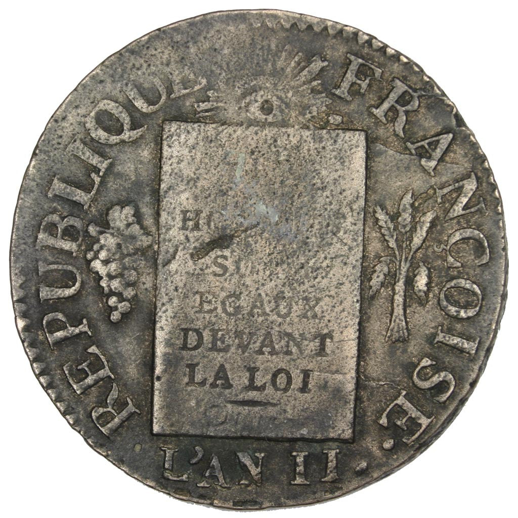 Moneta, Francia, Sol aux balances françoise, Sol, 1793, Lille, MB+, Bronzo