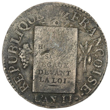Moneta, Francia, Sol aux balances françoise, Sol, 1793, Lille, MB+, Bronzo