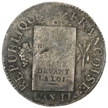 Monnaie, France, Sol aux balances françoise, Sol, 1793, Lille, TB+, Bronze