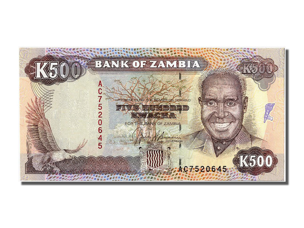 Banconote, Zambia, 500 Kwacha, FDS