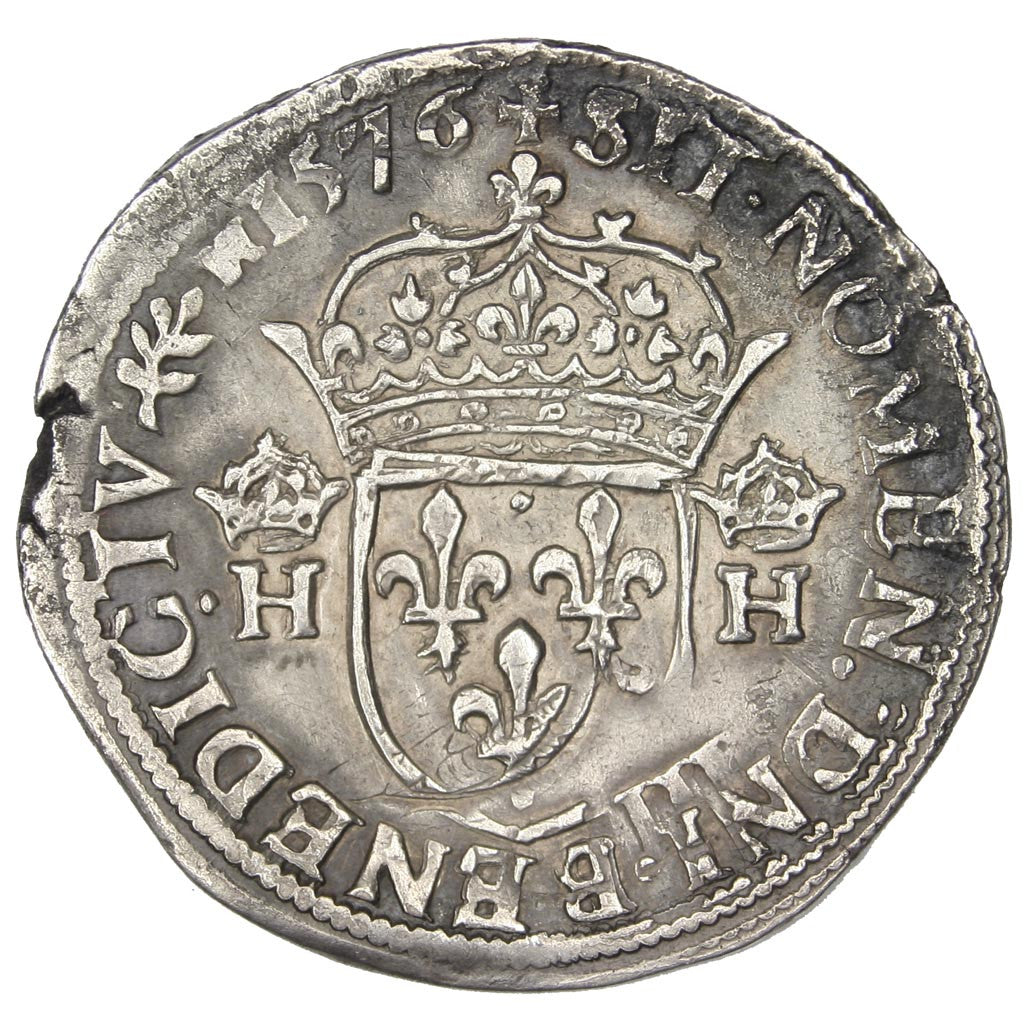 FRANCE, Teston, 1576, Paris, EF(40-45), Silver, Sombart #4654, 9.25