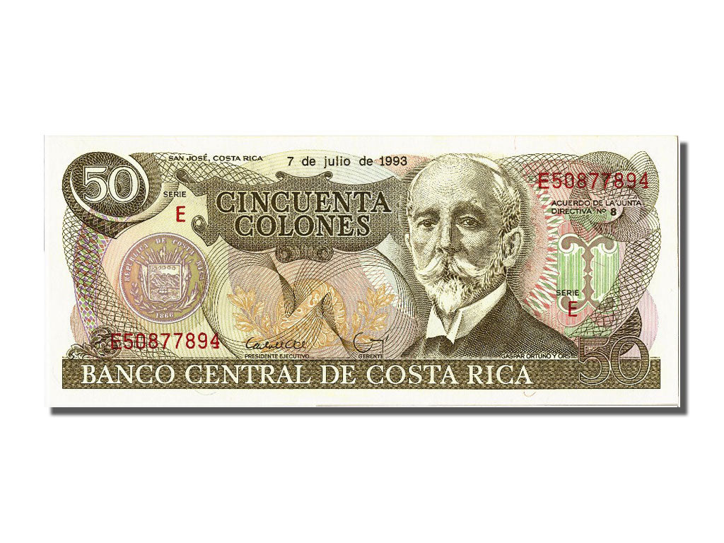 Banknote, Costa Rica, 50 Colones, 1993, 1993-07-07, UNC(65-70)