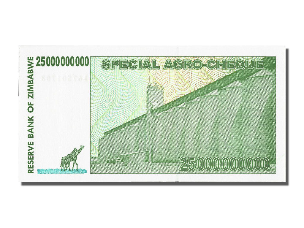 Biljet, Zimbabwe, 25 Billion Dollars, 2008, 2008-05-15, NIEUW