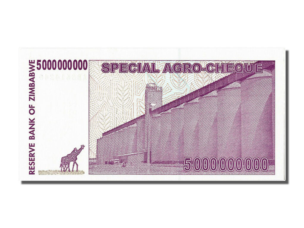 Billete, 5 Billion Dollars, 2008, Zimbabue, 2008-05-15, UNC