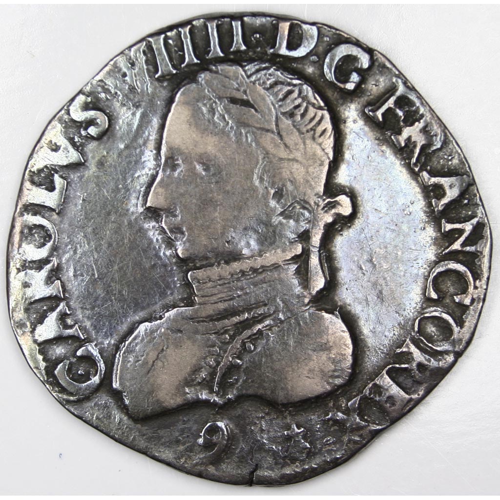 FRANCE, Teston, 1575, Rennes, VF(30-35), Silver, Sombart #4602, 9.48