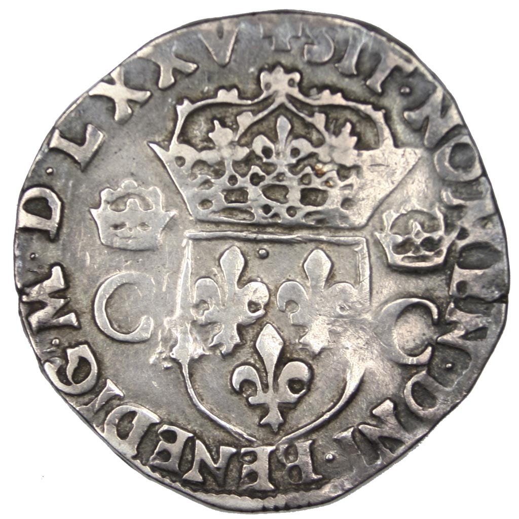FRANCE, Teston, 1575, Rennes, VF(30-35), Silver, Sombart #4602, 9.48
