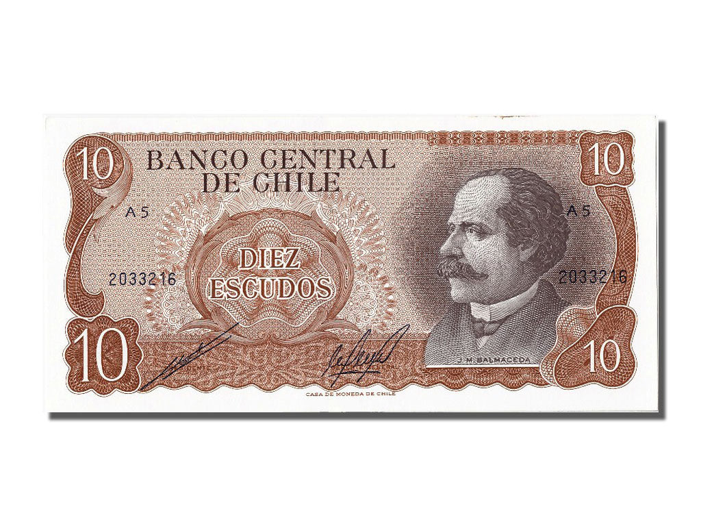Biljet, Chili, 10 Escudos, NIEUW