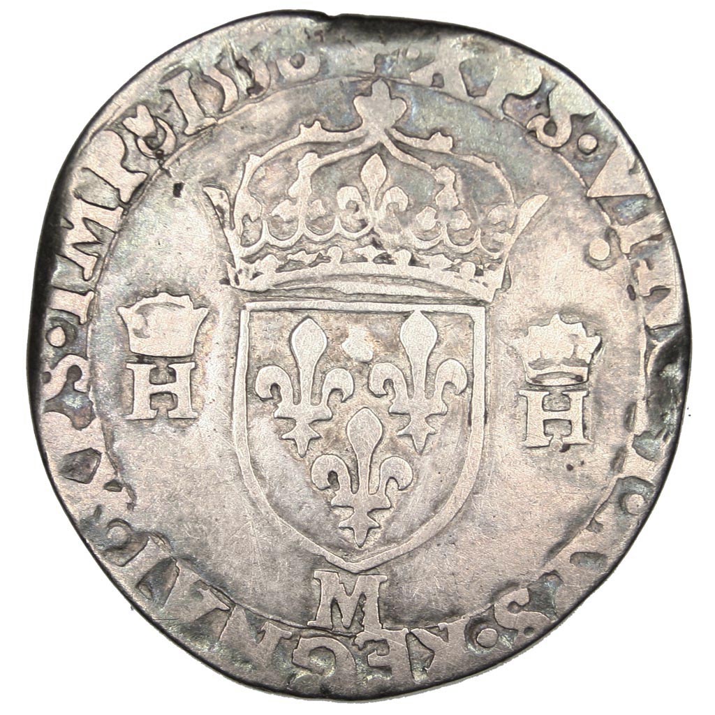 FRANCE, Teston, 1558, Toulouse, VF(20-25), Silver, Sombart #4572, 9.23