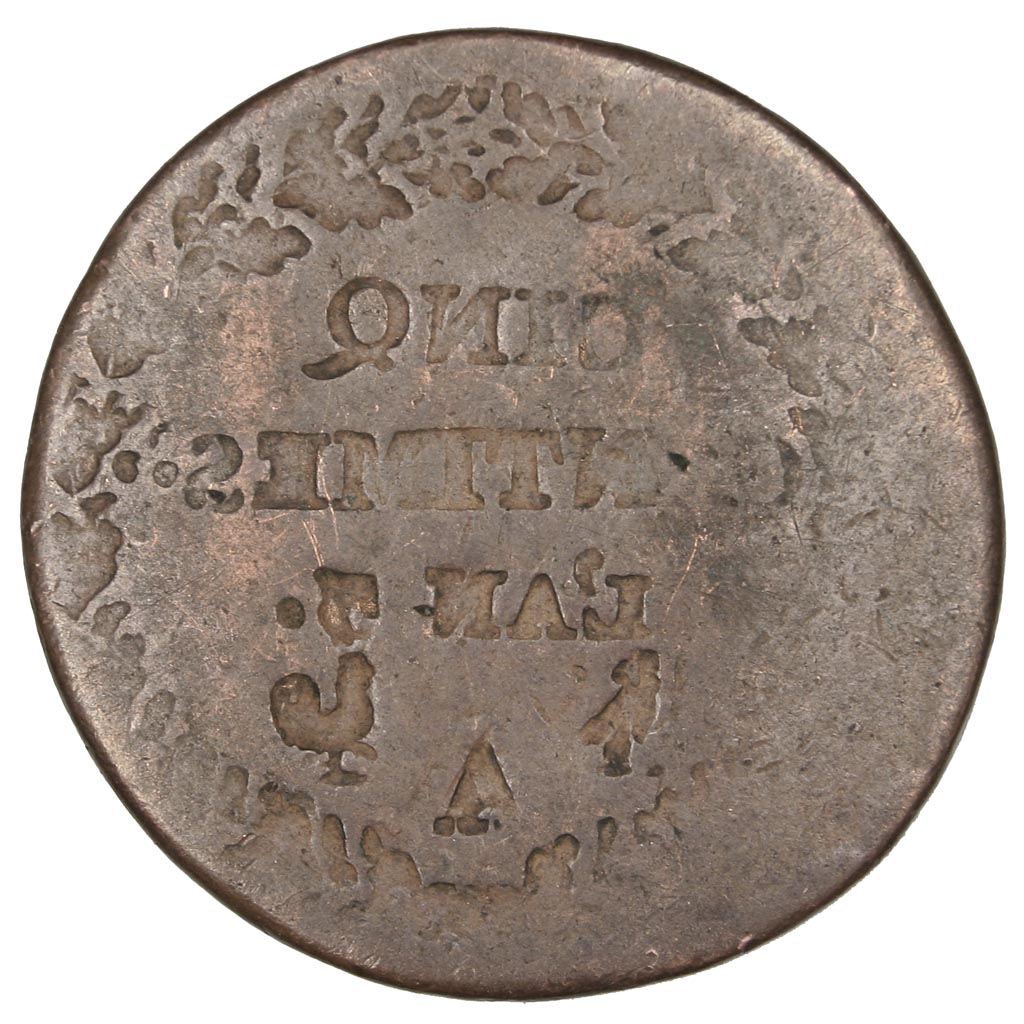 FRANCE, 5 Centimes, 1799, Paris, VF(20-25), Bronze, Gadoury #126, 9.62