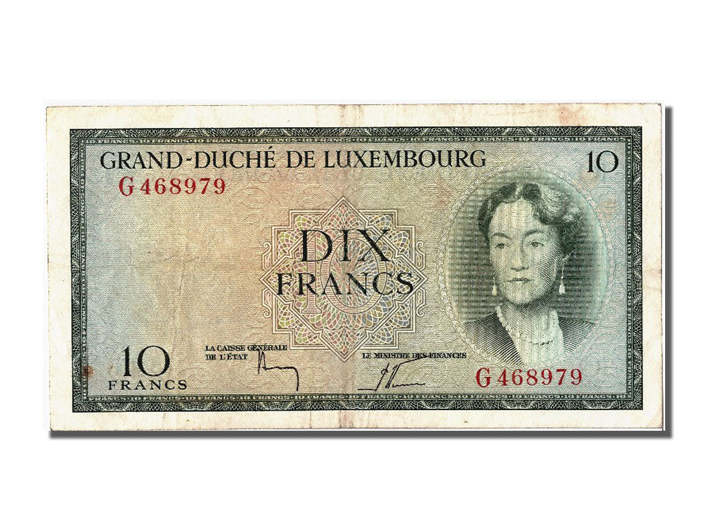 Luxembourg, 10 Francs, KM #48a, EF(40-45), G 468979