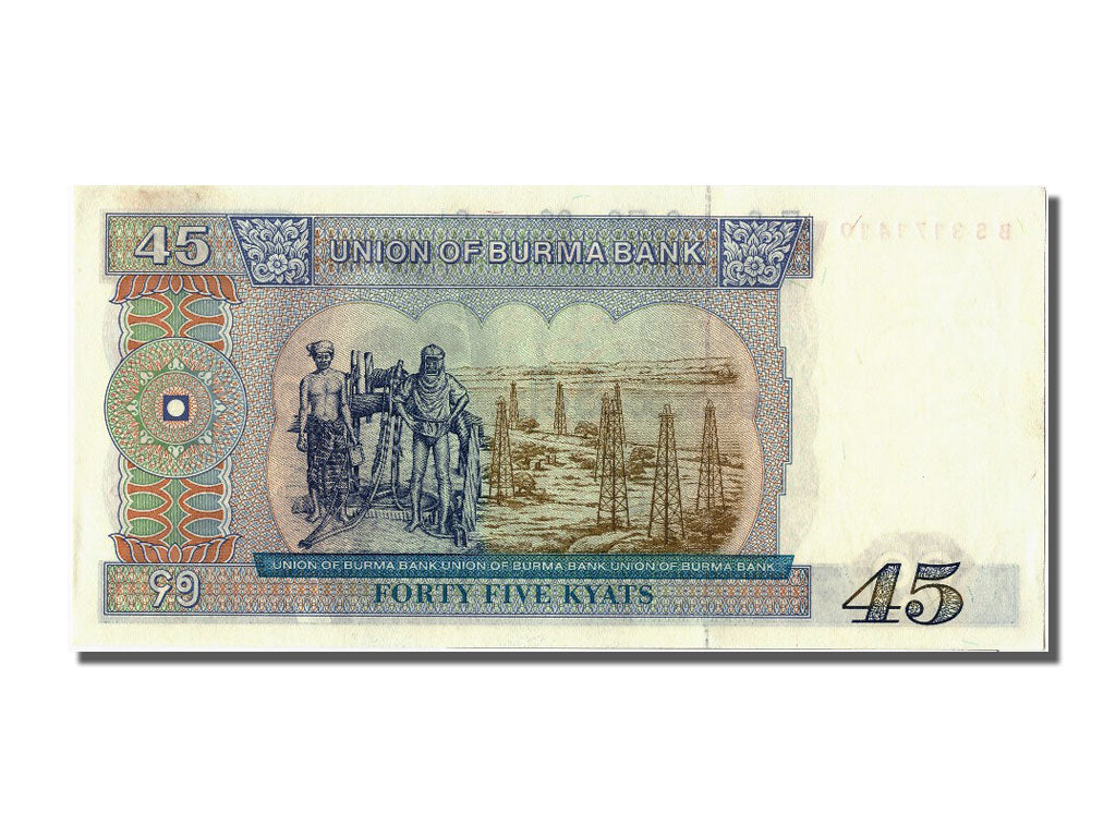 Banconote, Birmania, 45 Kyats, FDS