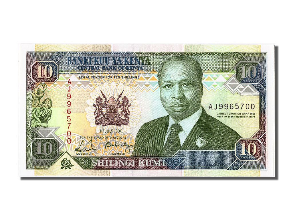 Banknote, Kenya, 10 Shillings, 1990, 1990-07-01, UNC(65-70)