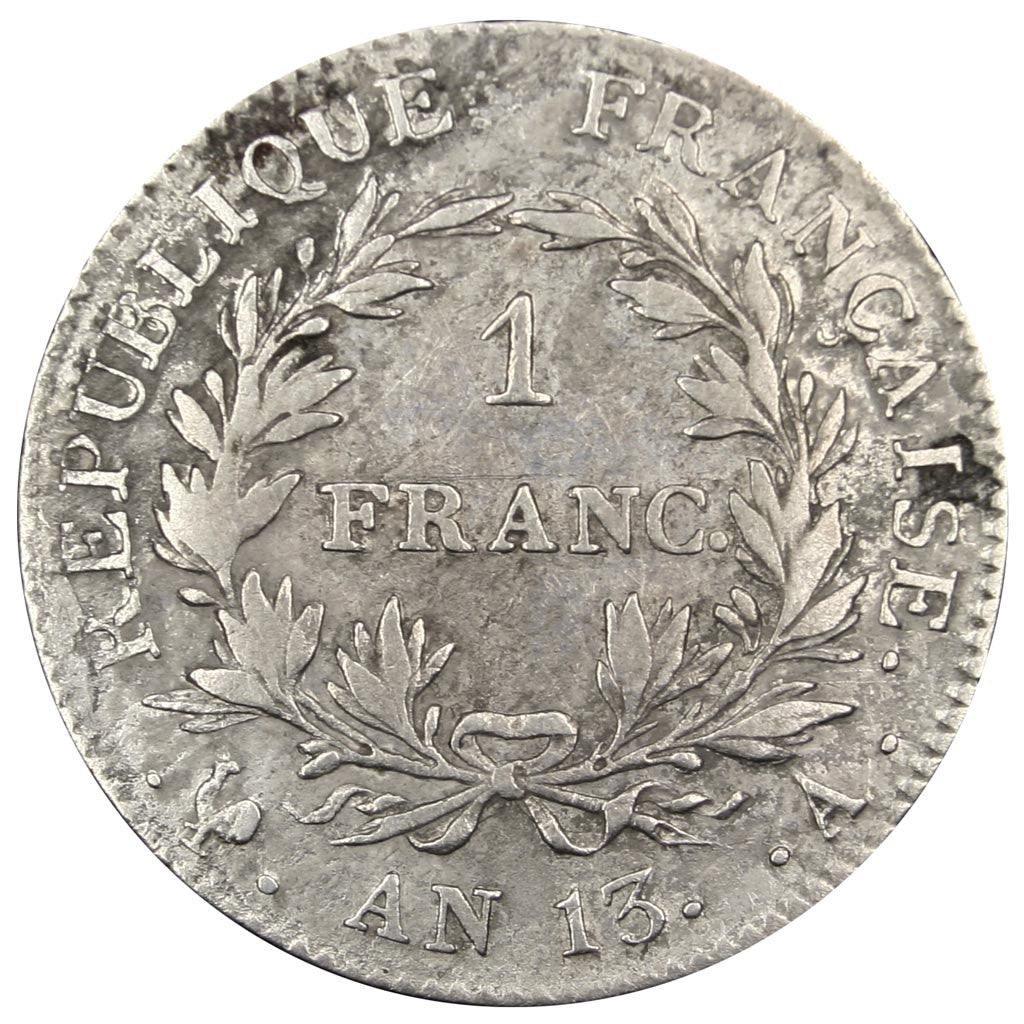 FRANCE, Napoléon I, Franc, 1804, Paris, KM #656.1, VF(30-35), Silver, Gadoury #.