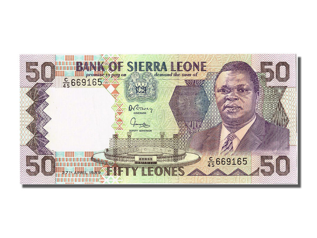 Sierra Leone, 50 Leones, 1989, KM #17b, 1989-04-27, UNC(63), C/45 669165