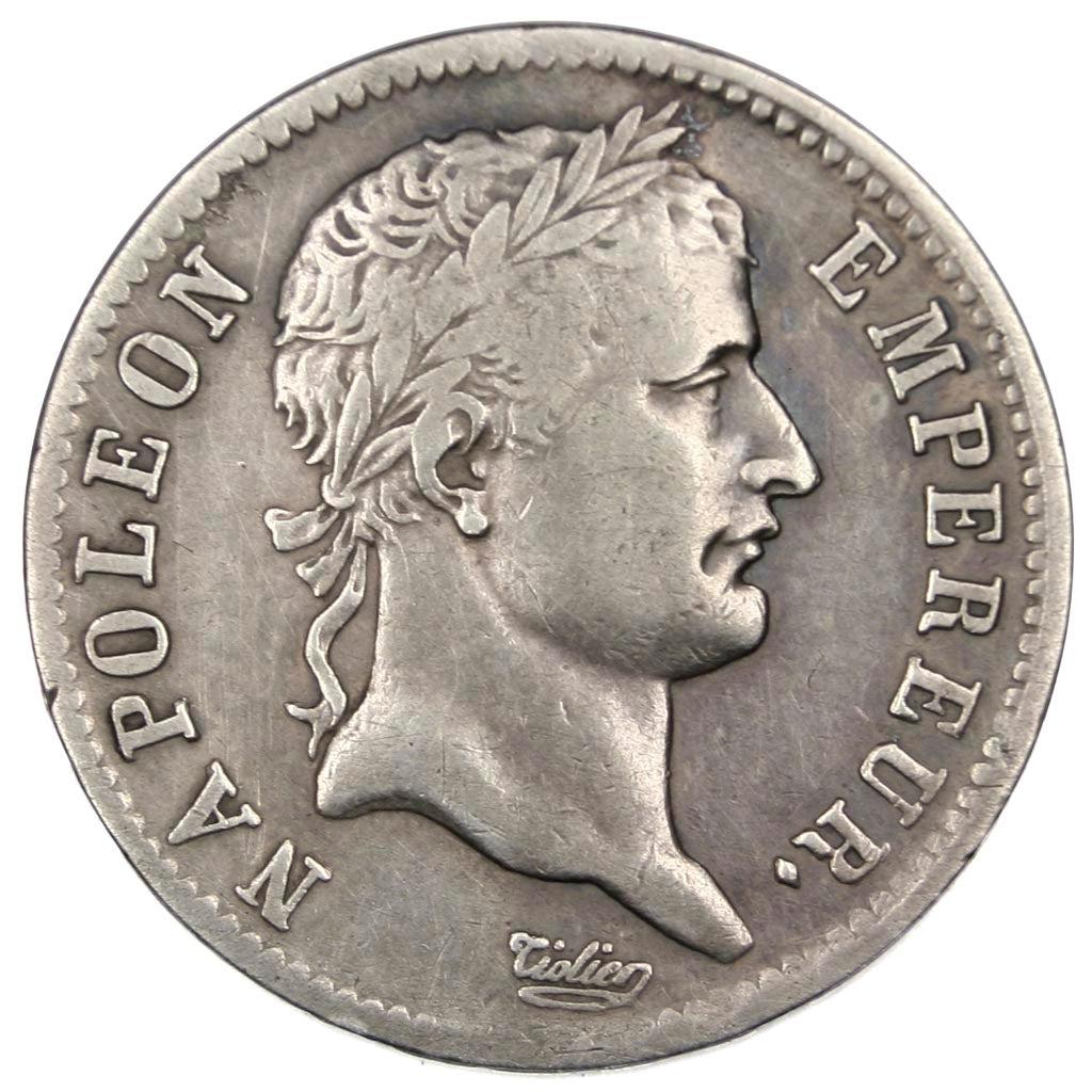 FRANCE, Napoléon I, Franc, 1808, Paris, KM #682.1, EF(40-45), Silver, Gadoury #.