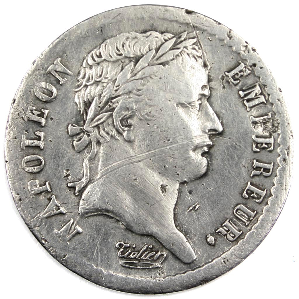 FRANCE, Demi Franc, 1808, Paris, EF(40-45), Silver, Gadoury #398, 2.46