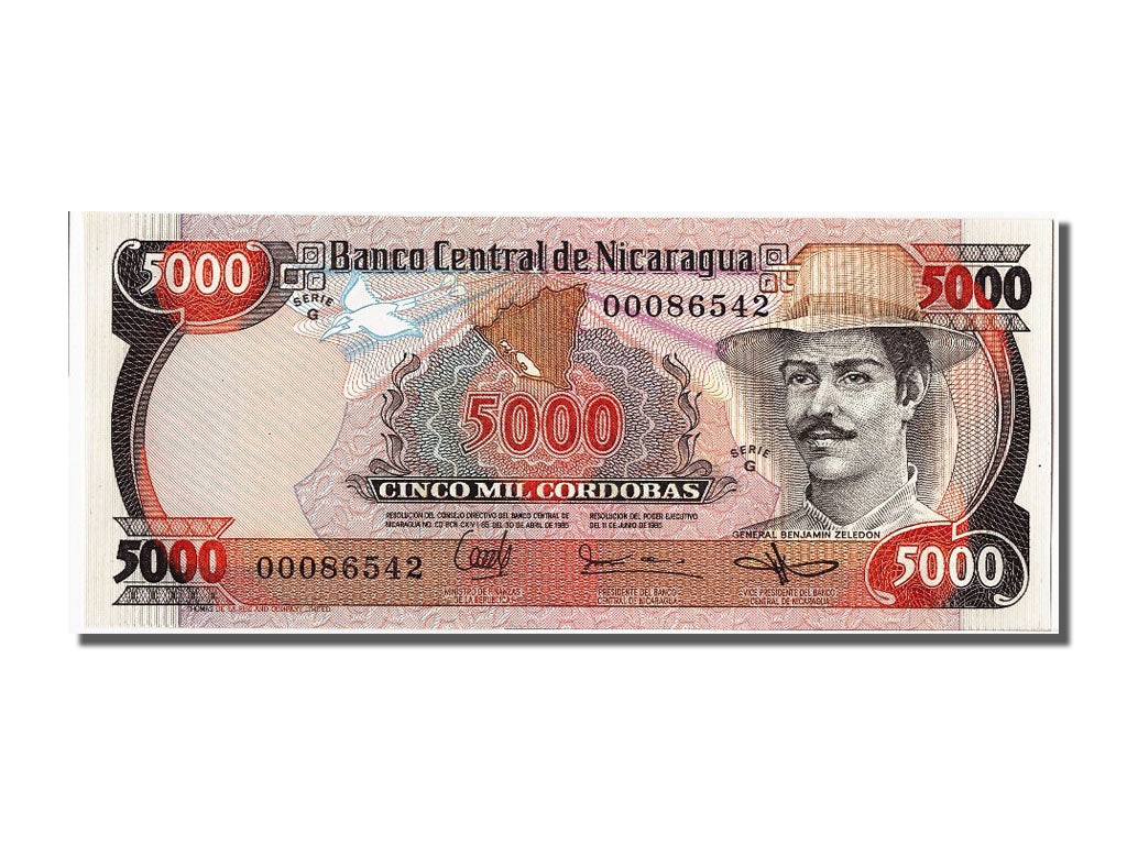 Banconote, Nicaragua, 5000 Cordobas, 1985, FDS