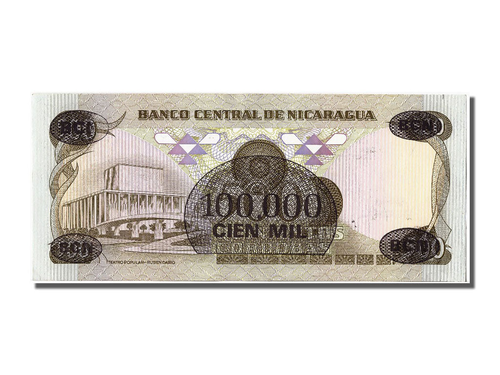 Banconote, Nicaragua, 100,000 Córdobas on 500 Córdobas, 1987, SPL