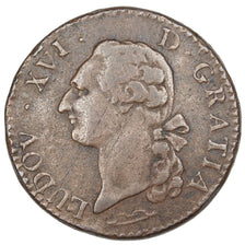 Francia, Louis XVI, Sol ou sou, Sol, 1778, Aix, BB, Rame, Gadoury:350