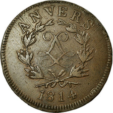 Coin, FRENCH STATES, ANTWERP, 10 Centimes, 1814, Anvers, EF(40-45), Bronze