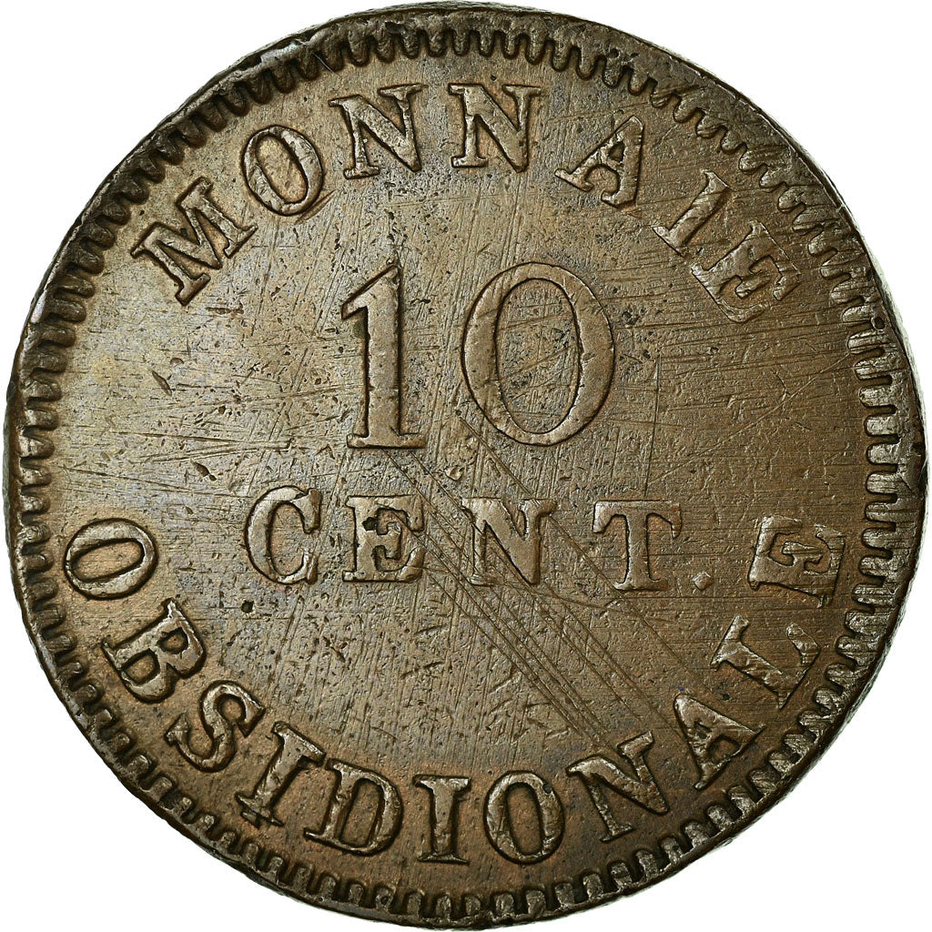 Coin, FRENCH STATES, ANTWERP, 10 Centimes, 1814, Anvers, EF(40-45), Bronze