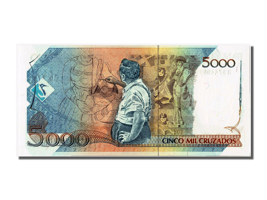 Banconote, Brasile, 5 Cruzados Novos on 5000 Cruzados, FDS