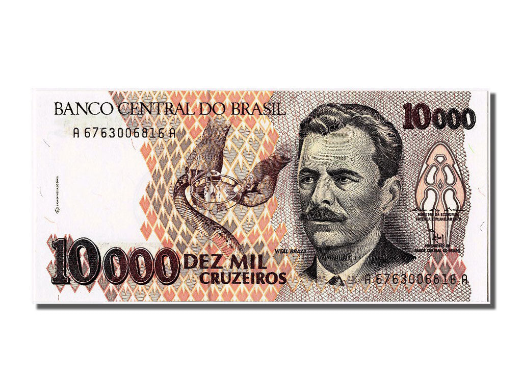 Banknote, Brazil, 10,000 Cruzeiros, UNC(65-70)