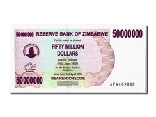 Banknote, Zimbabwe, 50 Million Dollars, 2008, 2008-04-02, UNC(65-70)