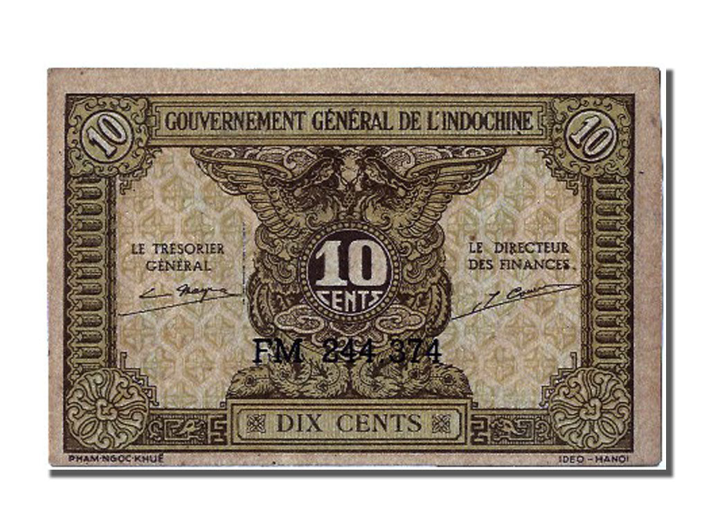 French Indo-China, 10 Cents, KM #89a, UNC(65-70), FM 244.374