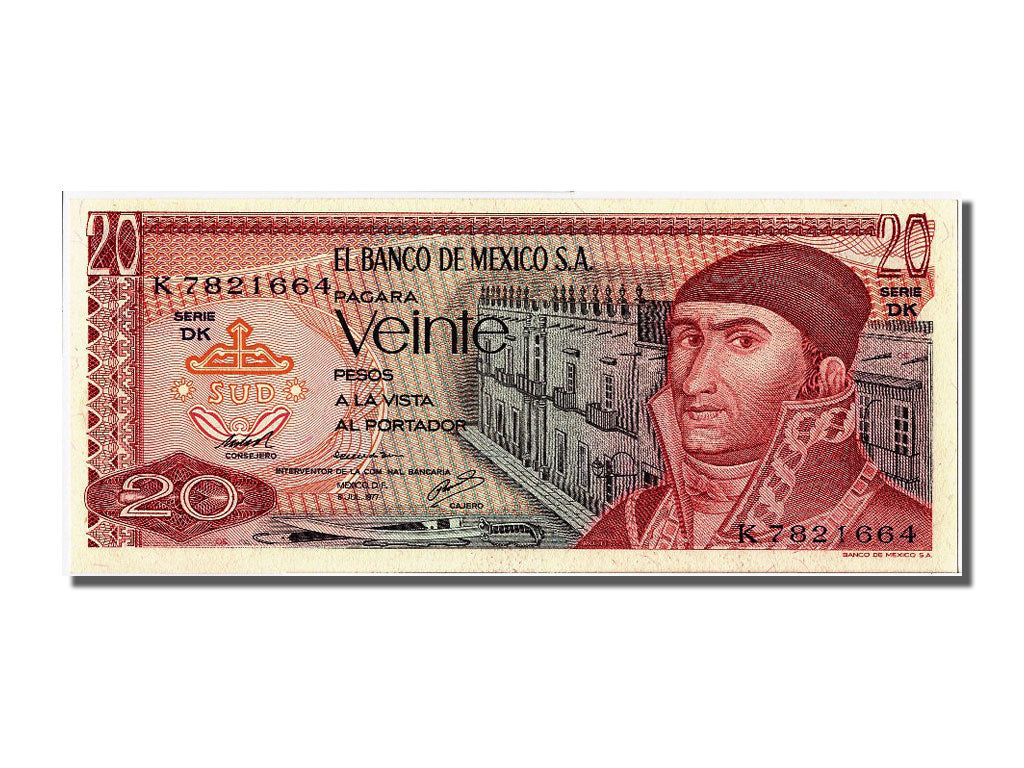 Banknote, Mexico, 20 Pesos, 1977, 1977-07-08, UNC(65-70)