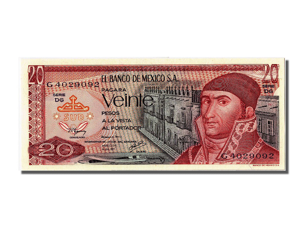 Banknote, Mexico, 20 Pesos, 1977, 1977-07-08, UNC(65-70)