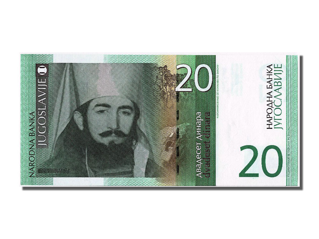 Geldschein, Jugoslawien, 20 Dinara, 2000, UNZ