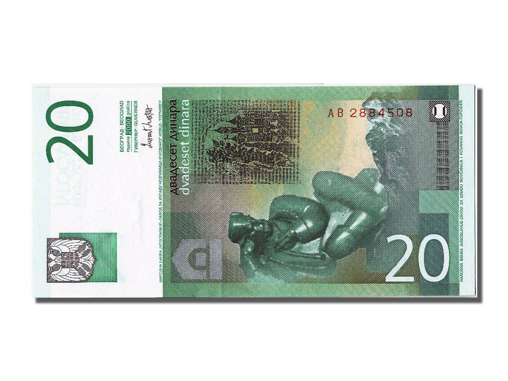 Geldschein, Jugoslawien, 20 Dinara, 2000, UNZ