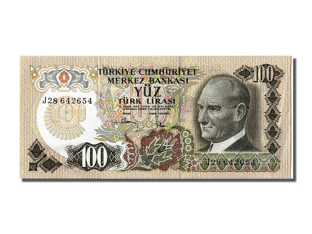 Turkey, 100 Lira, 1970, KM #189a, UNC(65-70), J28 642654