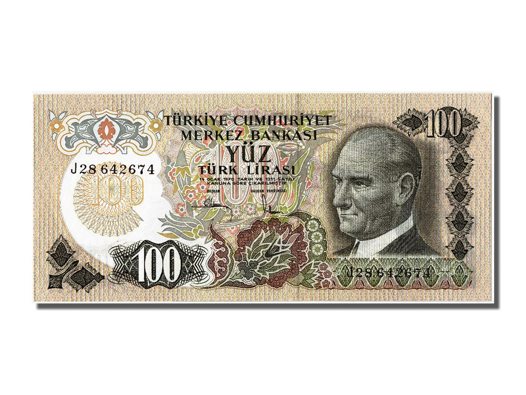 Biljet, Turkije, 100 Lira, 1970, NIEUW