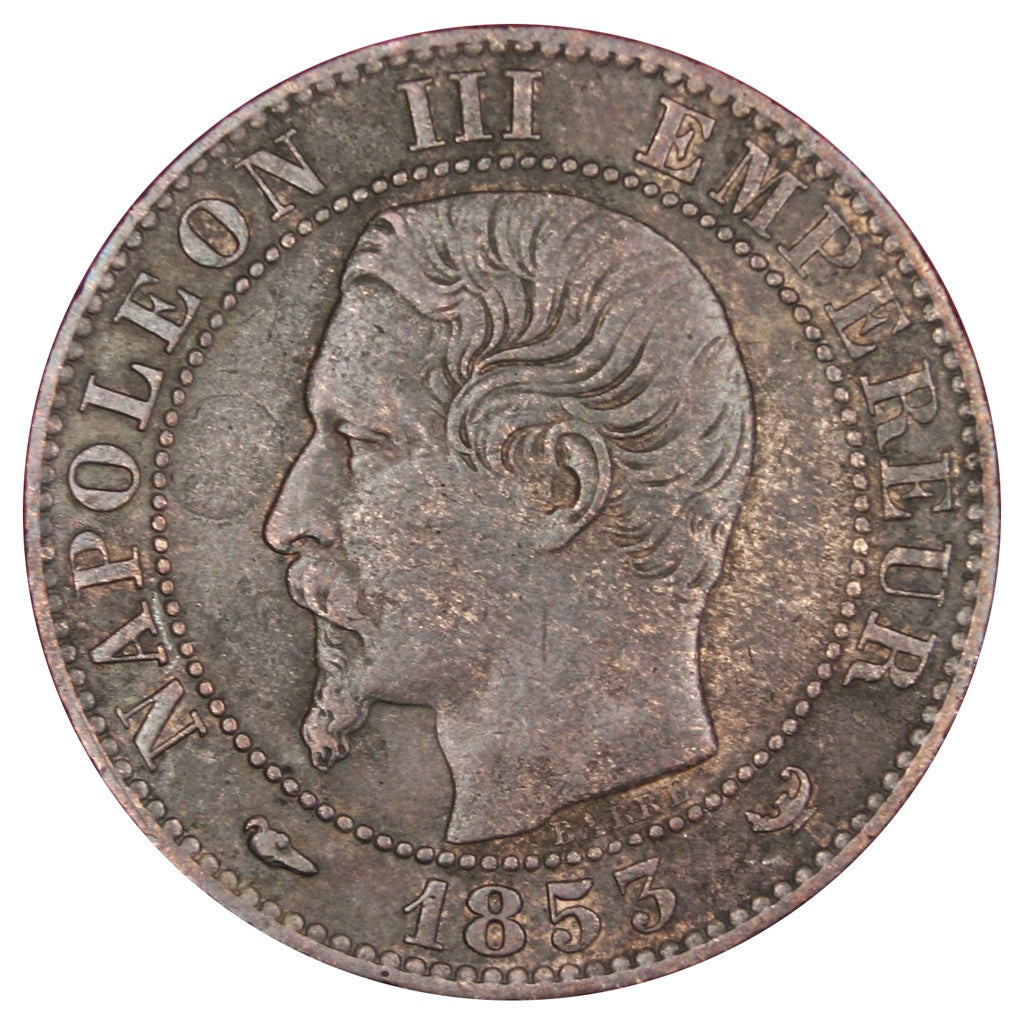 FRANCE, Napoléon III, 5 Centimes, 1853, Lille, KM #777.7, VF(20-25), Bronze, 2..