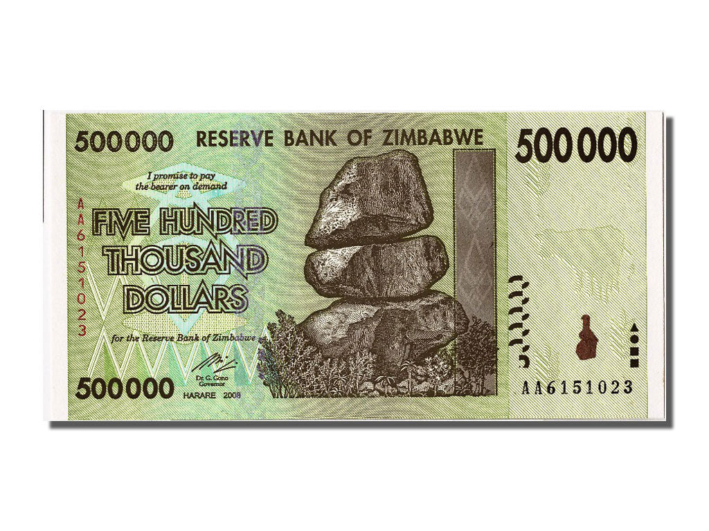 Billete, 500,000 Dollars, 2008, Zimbabue, UNC