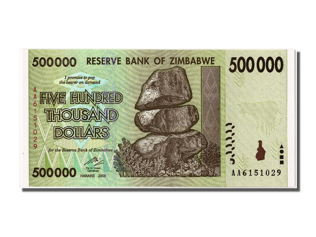 Banknote, Zimbabwe, 500,000 Dollars, 2008, 2008-11-05, UNC(65-70)
